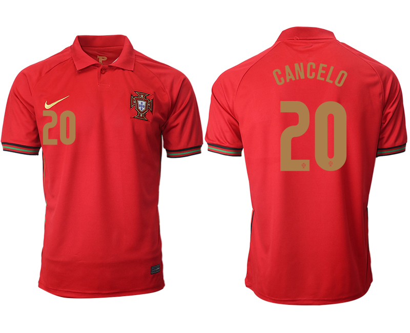 Men 2021 European Cup Portugal home aaa version red #20 Soccer Jersey